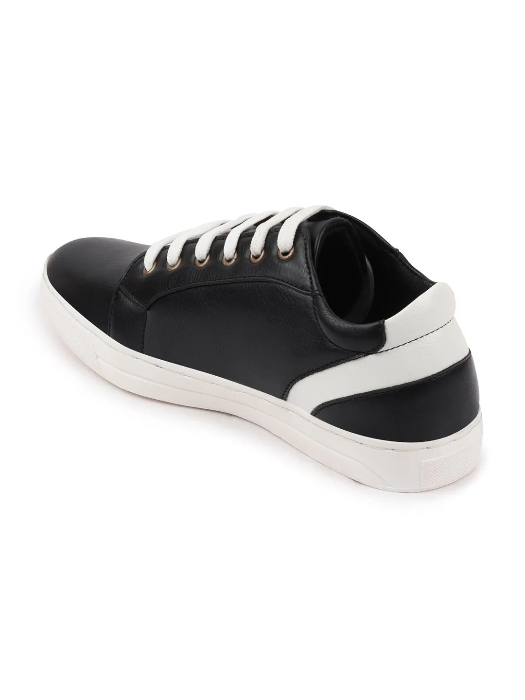 Men Black Stylish Lace Up Sneakers