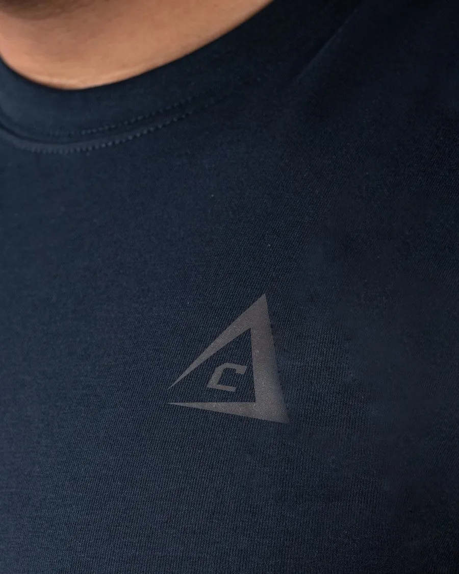 MEN’S COTTON TEE NAVY (SIDE LOGO)