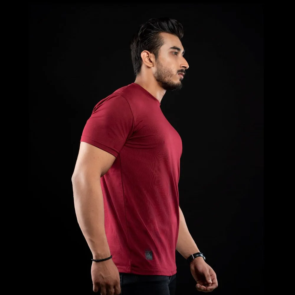 MEN’S COTTON TEE PRO MAROON (SIDE LOGO)