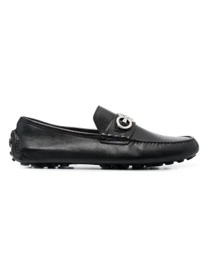 Men's Gancini Leather Drivers Shoes in Black | Size 8 | 020983