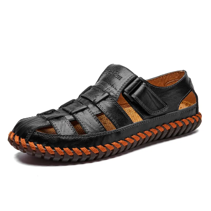 Men's Sandals Genuine Leather Outdoor Summer Handmade Men slippers Shoes