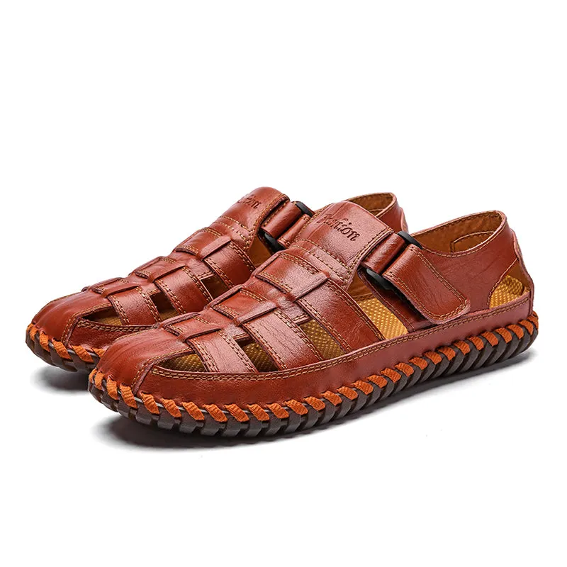 Men's Sandals Genuine Leather Outdoor Summer Handmade Men slippers Shoes