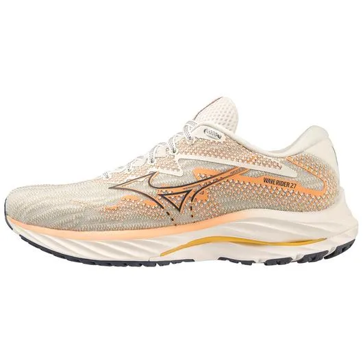 Mizuno | Wave Rider 27 | Women's | Snow White/Nightshadow Blue