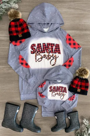 Mom & Me - "Santa Baby" Gray Hoodie