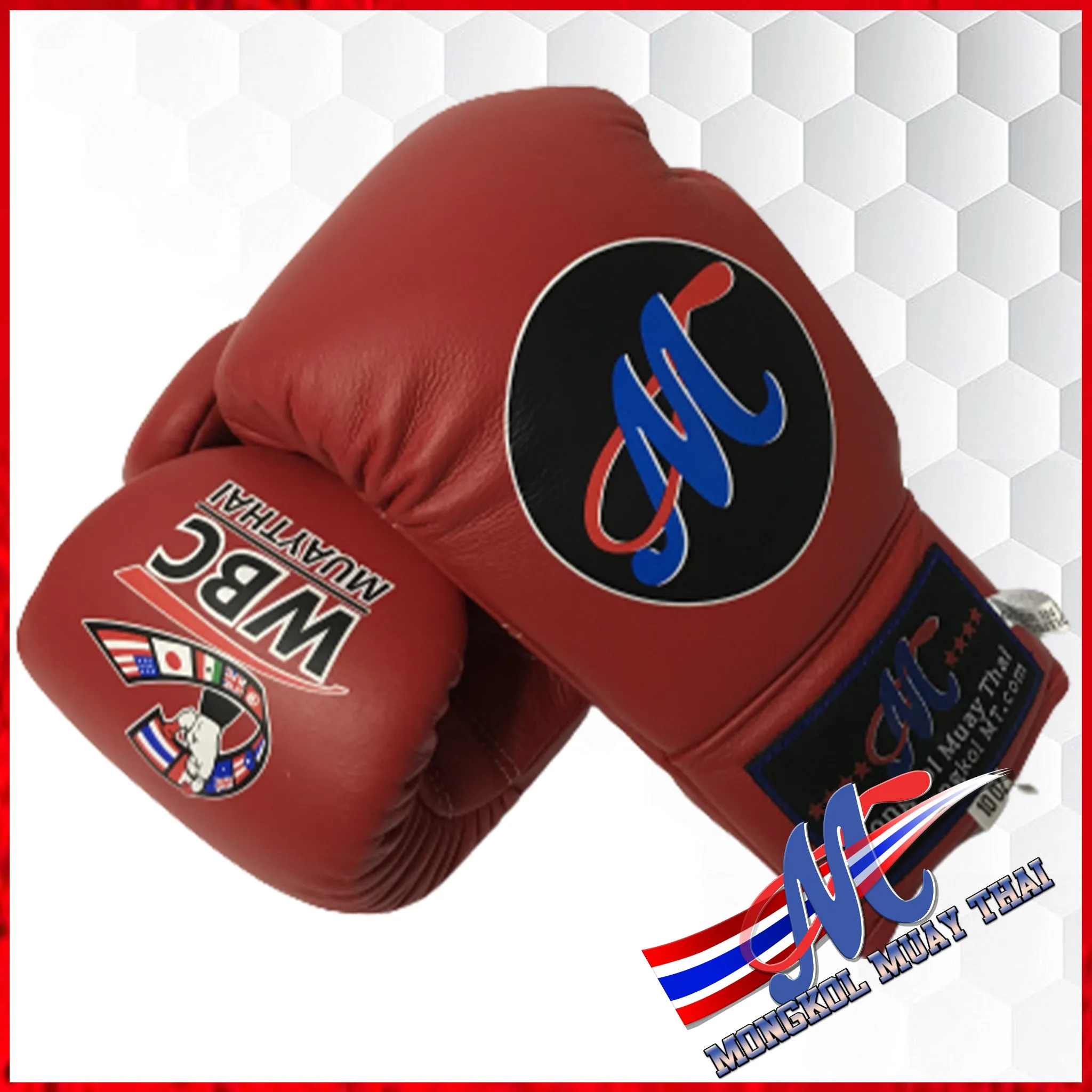 Mongkol Muay Thai Gloves -  WBC Edition Red Pro Last pair