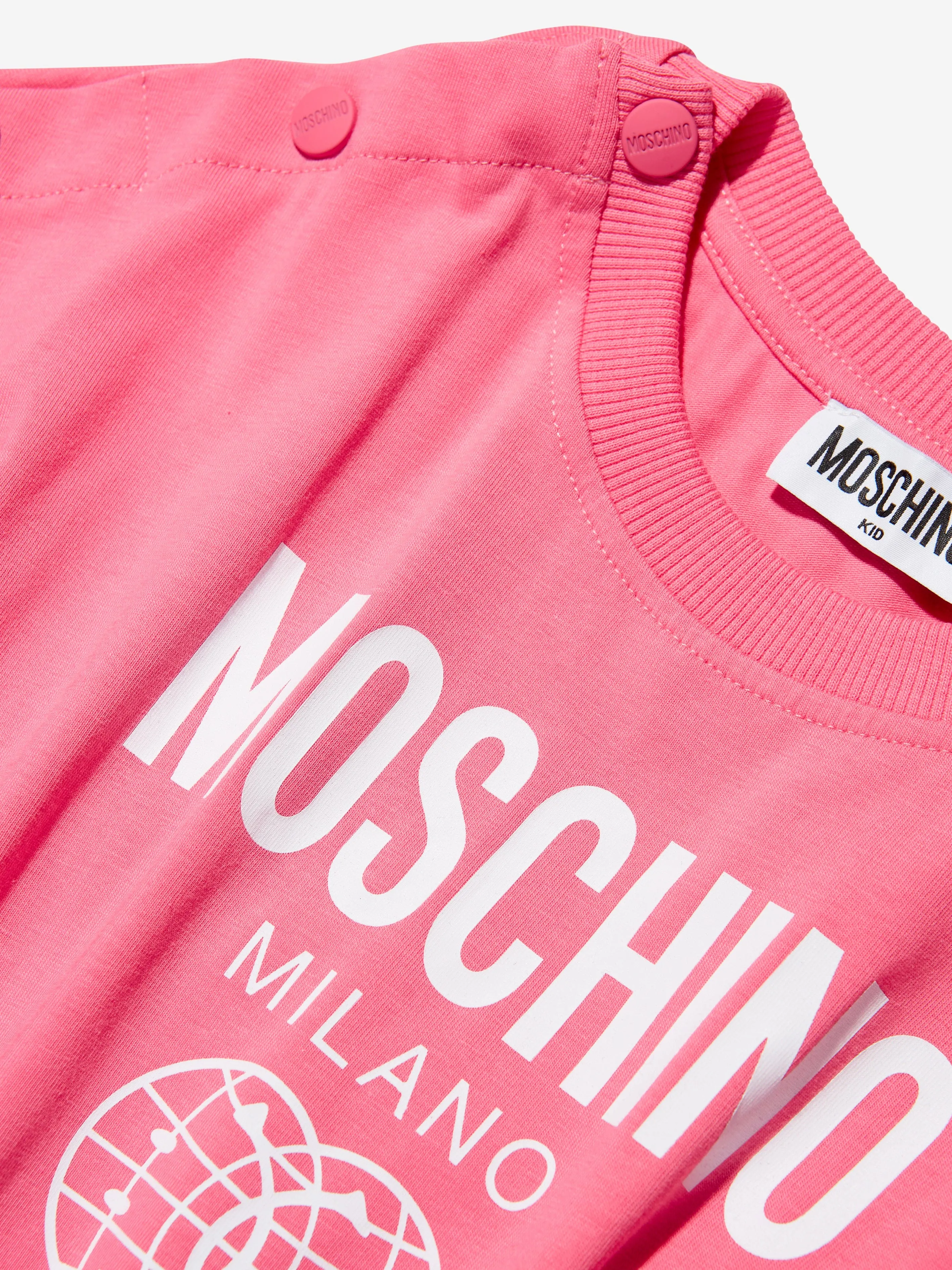 Moschino Girls Milano Logo Playsuit in Pink