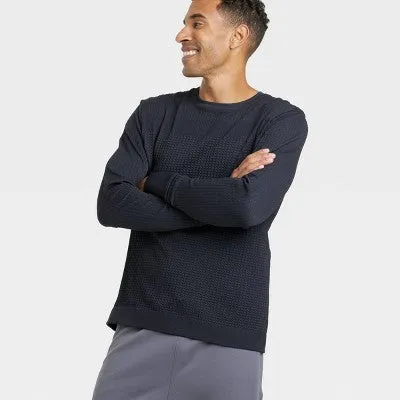 New - All In Motion Men's Pull-On Knit Sweater Seamless Casual Fit