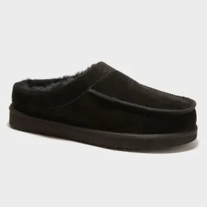 New - Dluxe By Dearfoams Men's Suede Shearling Slip On Slippers Clog Indoor/Outdoor