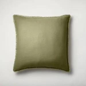 New - Euro Heavyweight Linen Blend Throw Pillow Moss Green - Casaluna