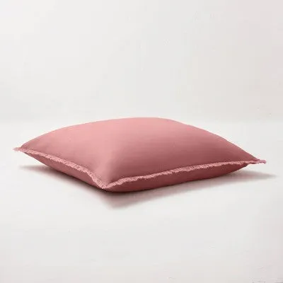 New - Euro Heavyweight Linen Blend Throw Pillow Rose - Casaluna