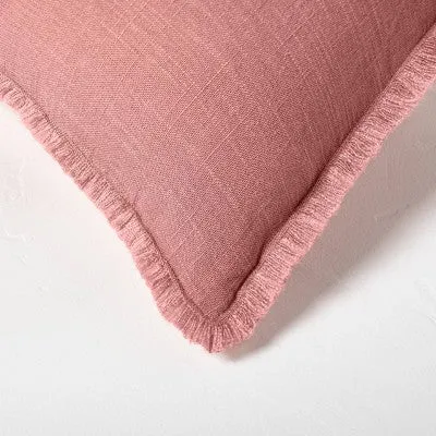 New - Euro Heavyweight Linen Blend Throw Pillow Rose - Casaluna