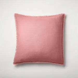 New - Euro Heavyweight Linen Blend Throw Pillow Rose - Casaluna