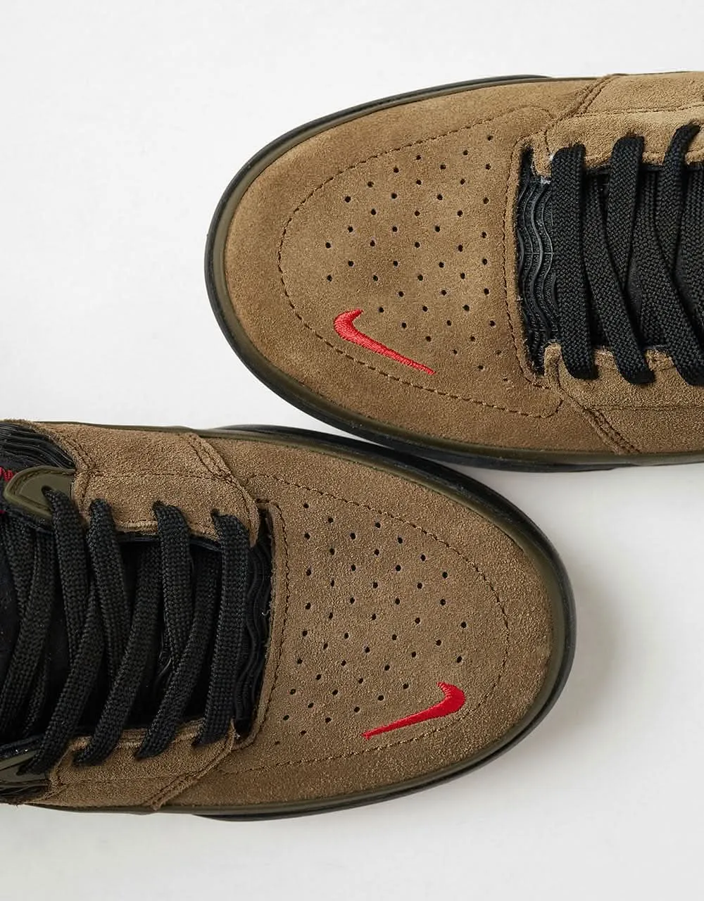 Nike SB Ishod Skate Shoes - Lt Olive/Black-Lt Olive-Varsity Red-Black-Gum Dk Brown