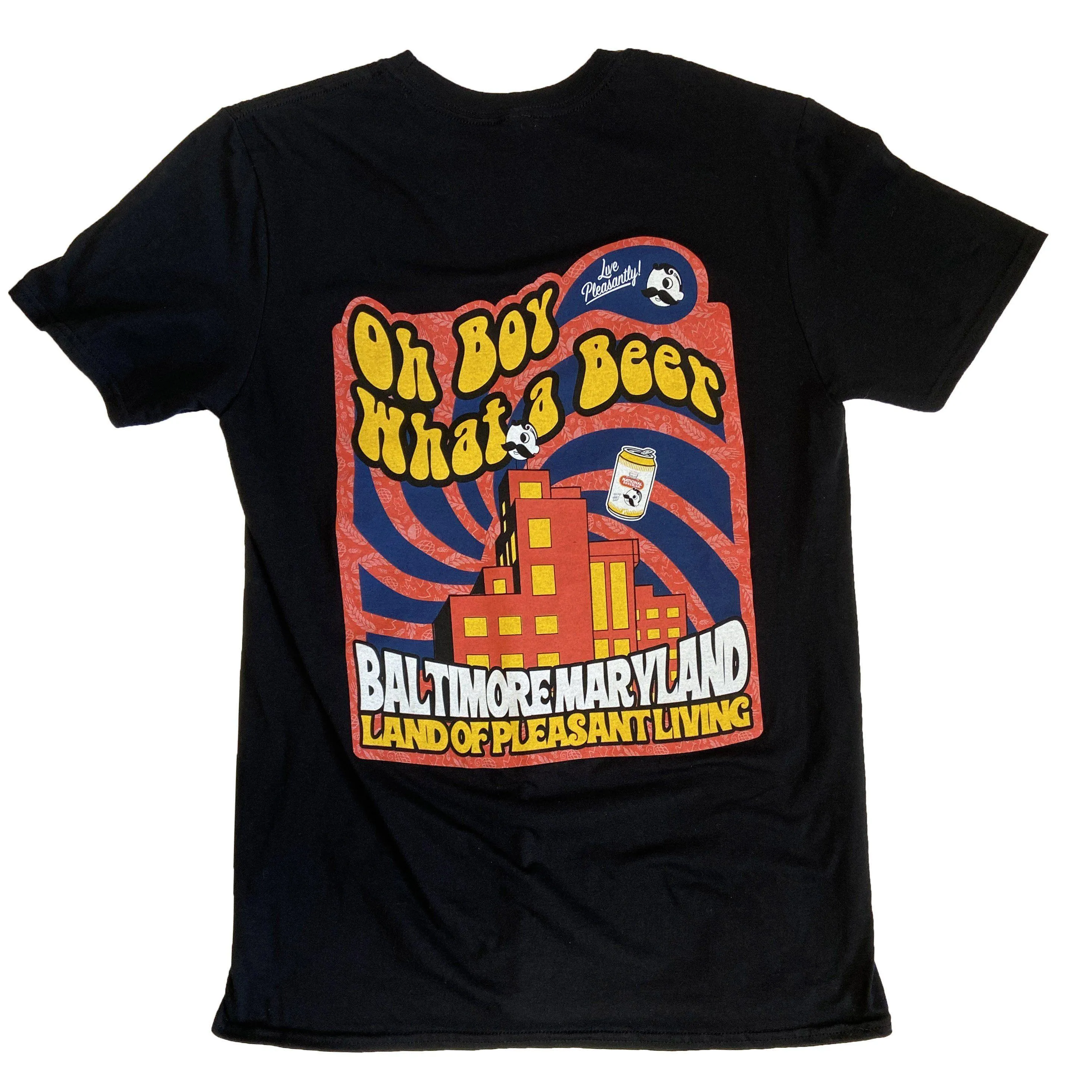 Oh Boy What a Beer - Land of Pleasant Living 70's Retro (Black) / Shirt