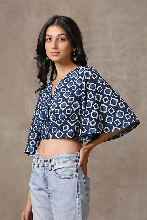 Okhai 'Blossoming' Pure Cotton Hand Block Printed Top