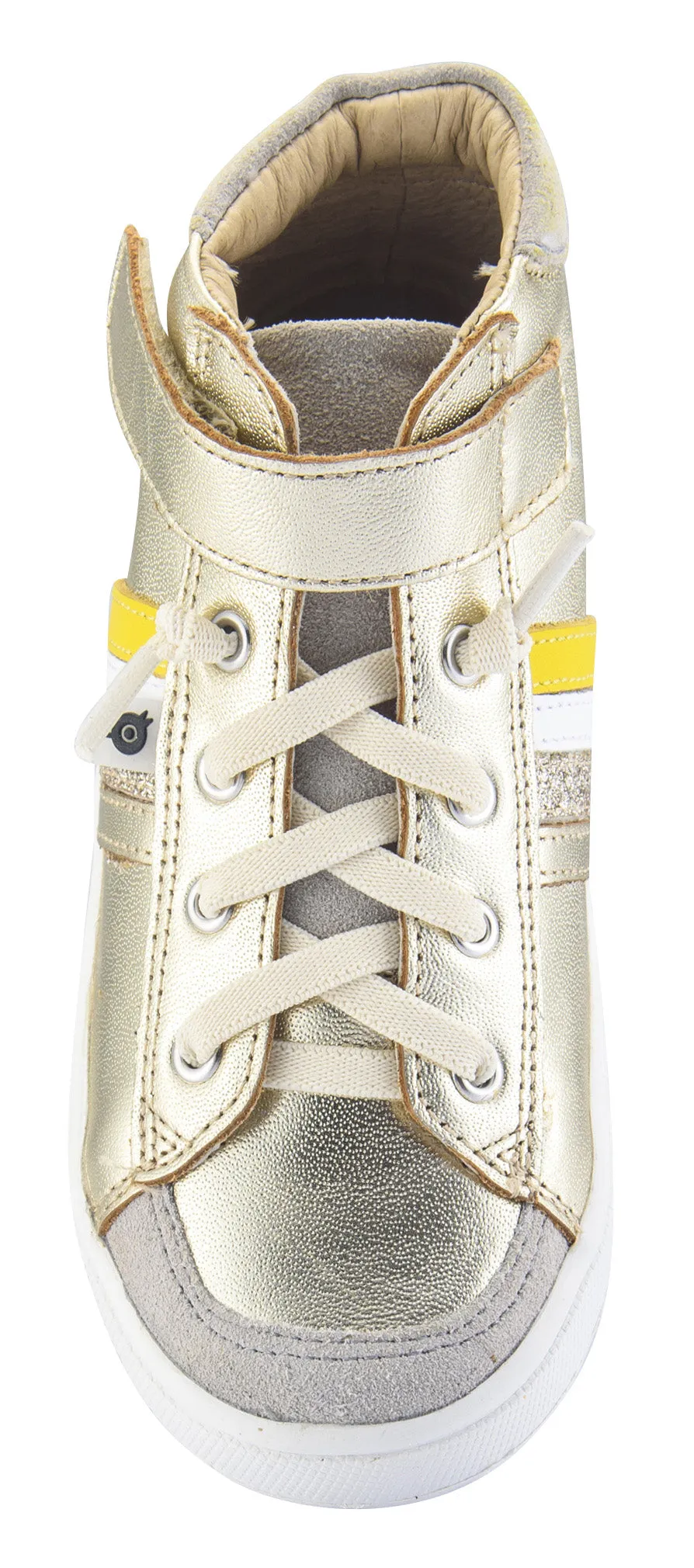 Old Soles Boy's and Girl's  High-Top-RB Leather Sneakers, Gold/Gold