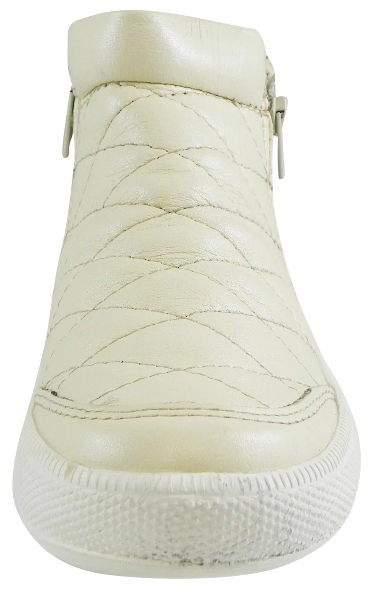 Old Soles Girl's Zip Daley Pearl Metallic Quilted Leather Zipper High Top Sneaker Shoe