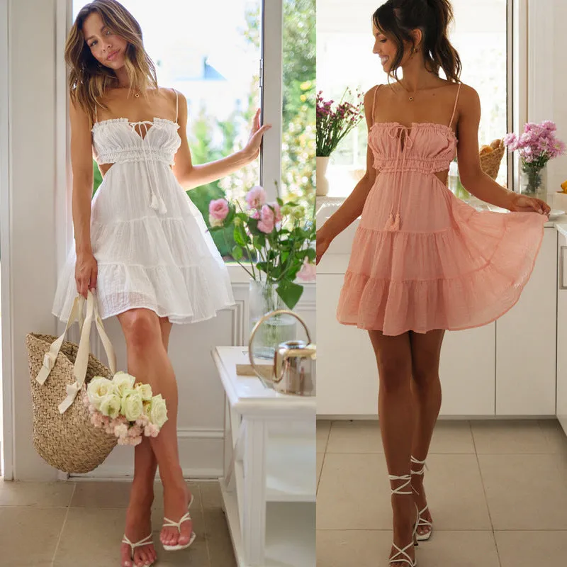 One-Shoulder Backless Sling summer dress