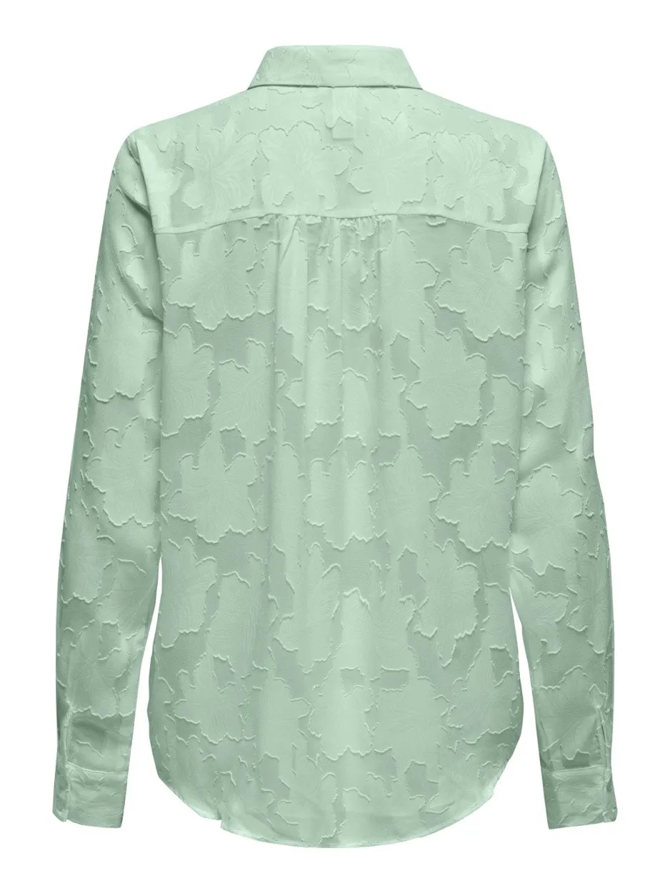 Onlfiona Ls V-neck Button Down Wvn - Mint