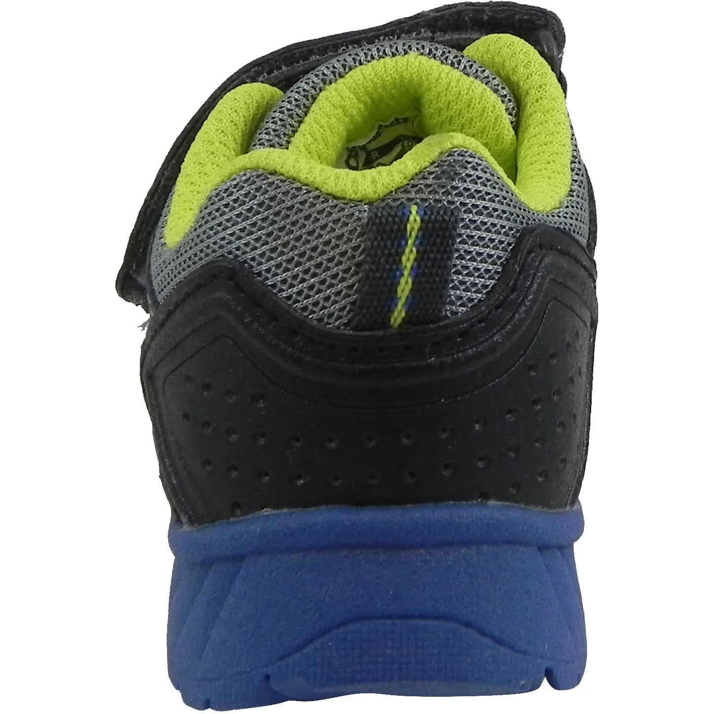 OshKosh Boy's Rivet Design Slip On Hook and Loop Sneaker Grey/Lime