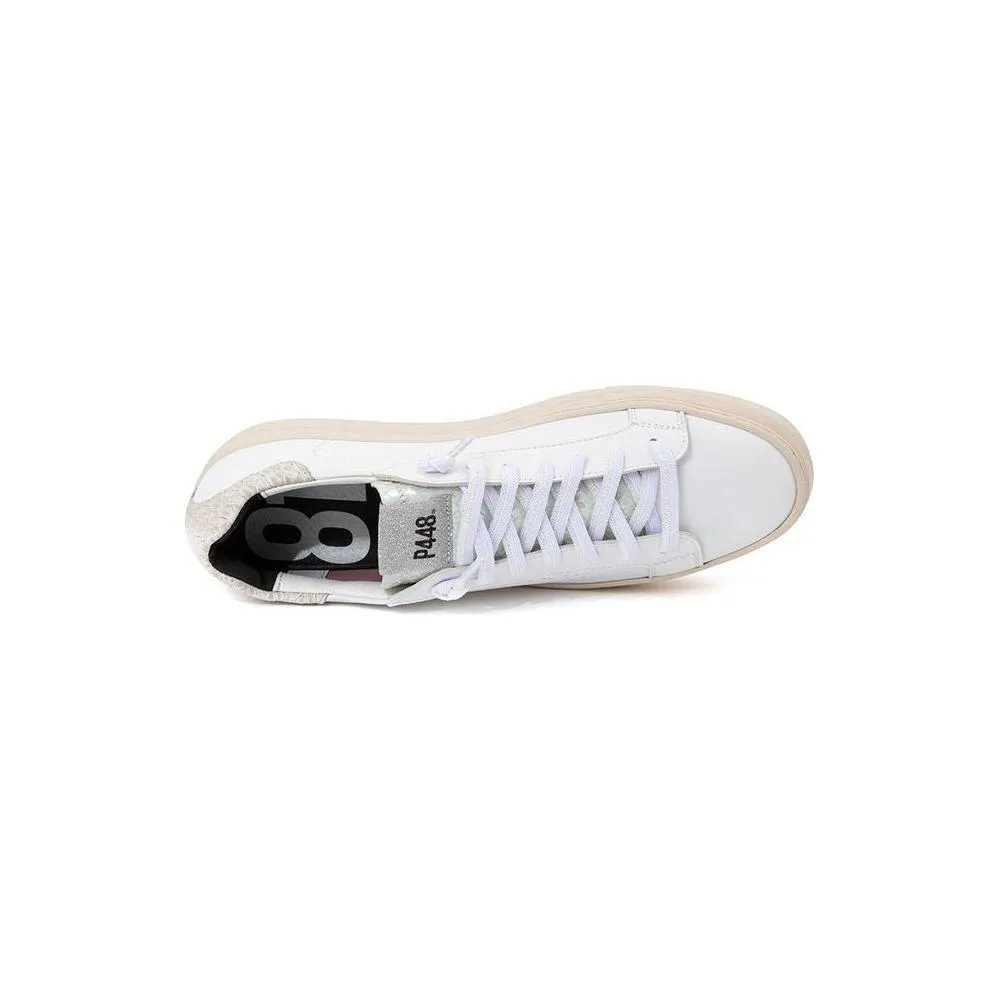 P448 White Leather Sneakers Elegant Casual Footwear