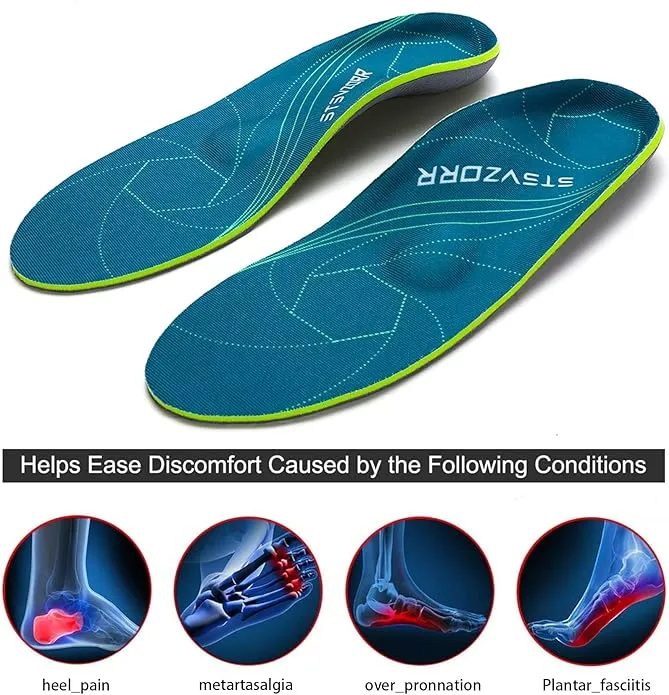 Plantar Fasciitis Arch Support Orthopedic Insoles Relieve Flat Feet Heel Pain Shock Absorption Comfortable Inserts