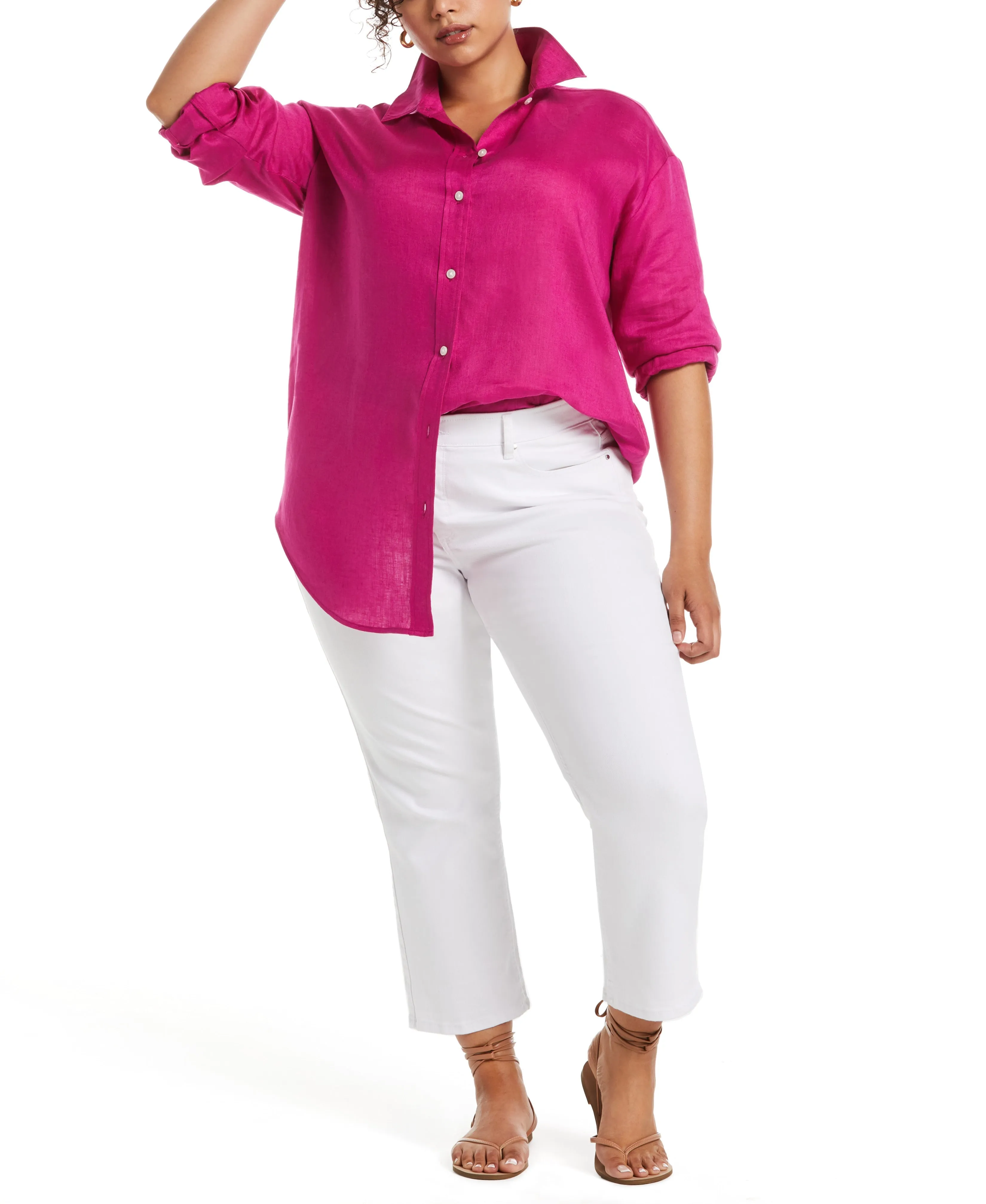 Plus Size Easy Linen Shirt