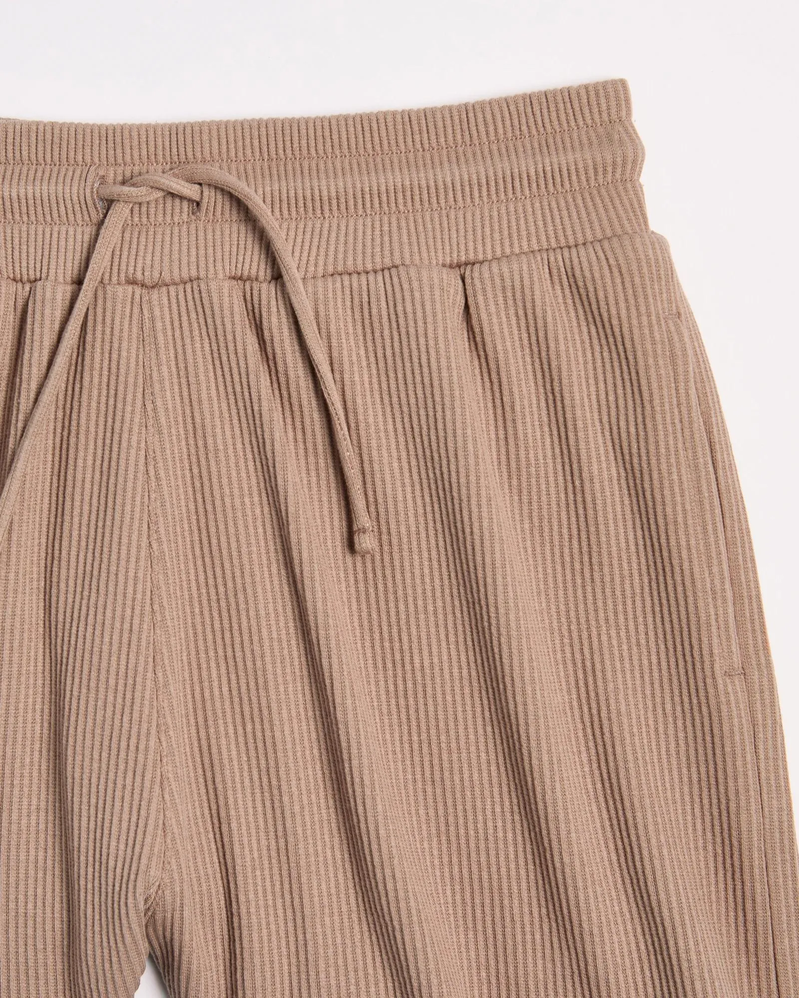 popular  Casual Rib Shorts - Brown