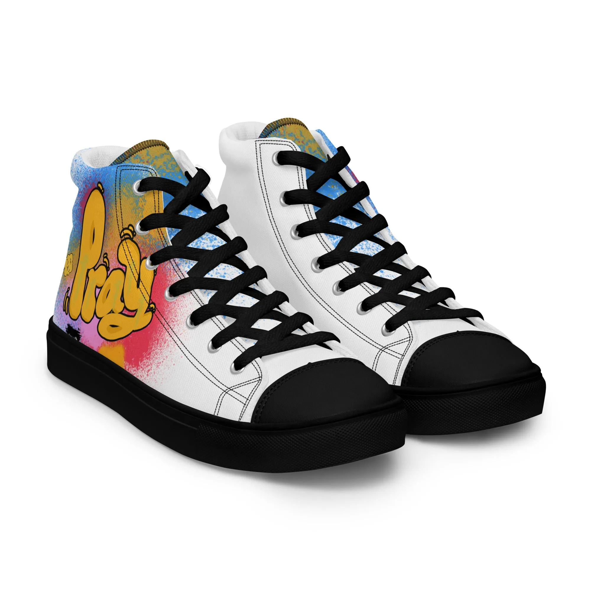 Pray, Men’s high top canvas shoes