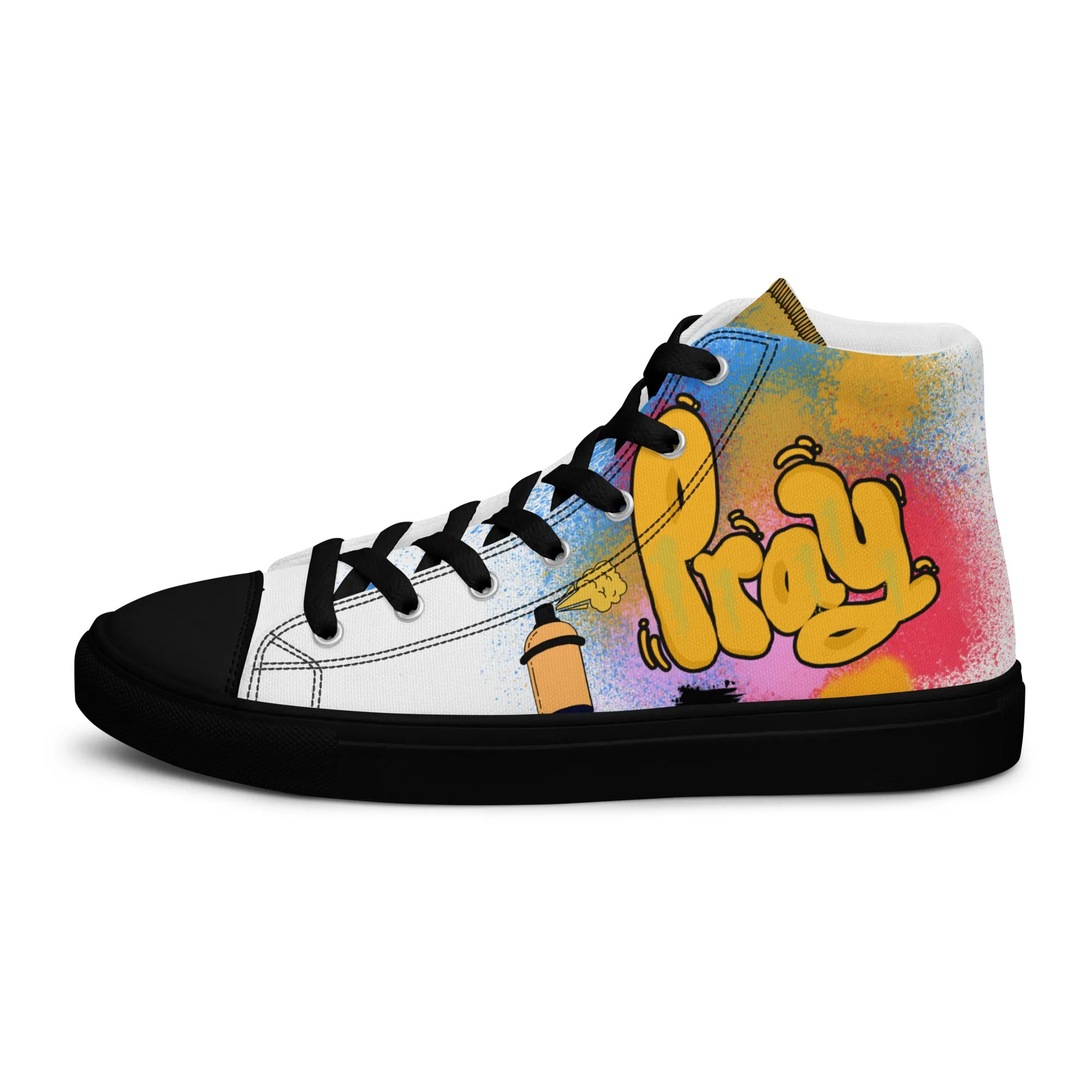 Pray, Men’s high top canvas shoes