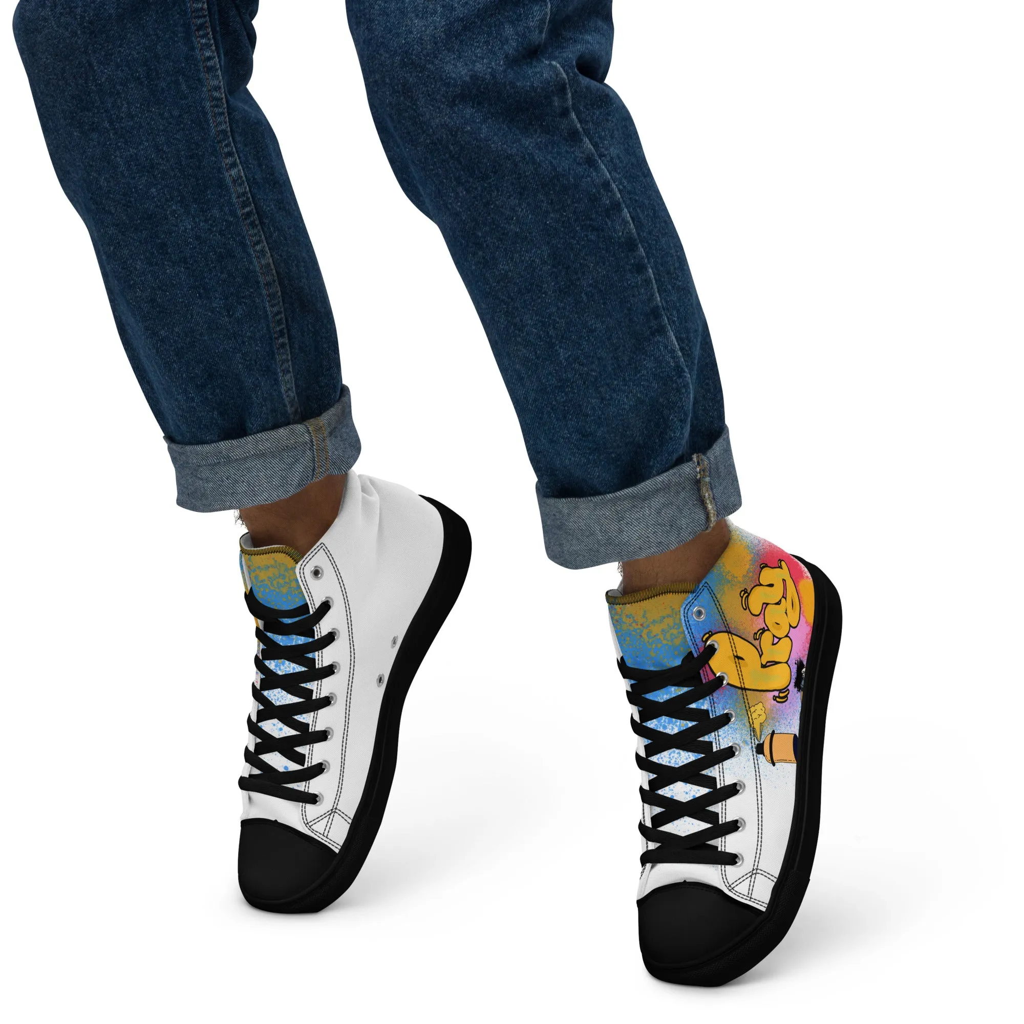 Pray, Men’s high top canvas shoes