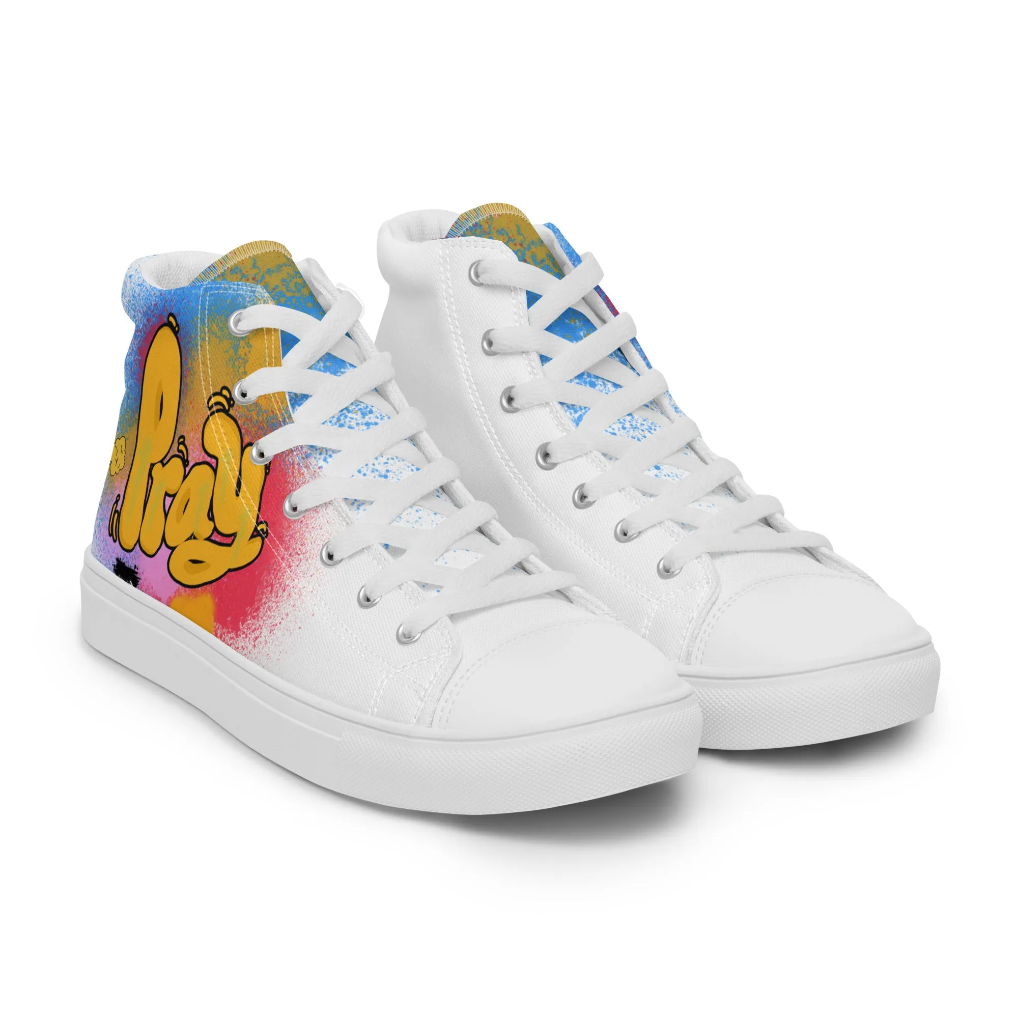 Pray, Men’s high top canvas shoes