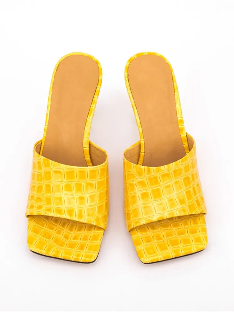 Pre Order:  Croc Square Toe Mule Sandals