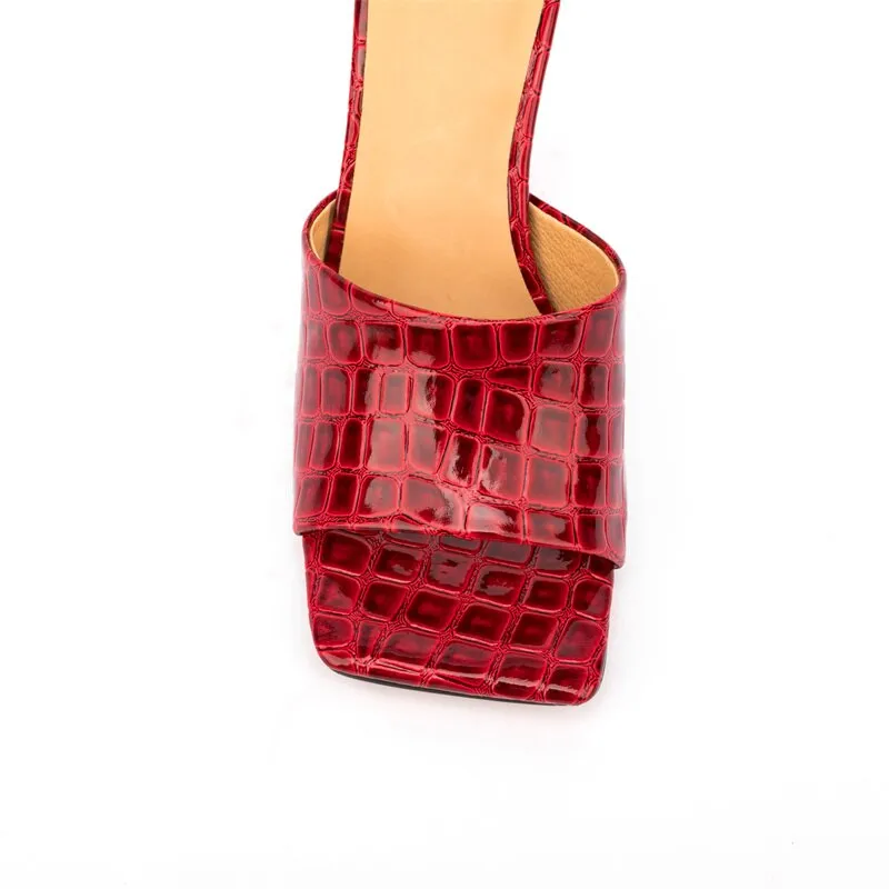 Pre Order:  Croc Square Toe Mule Sandals