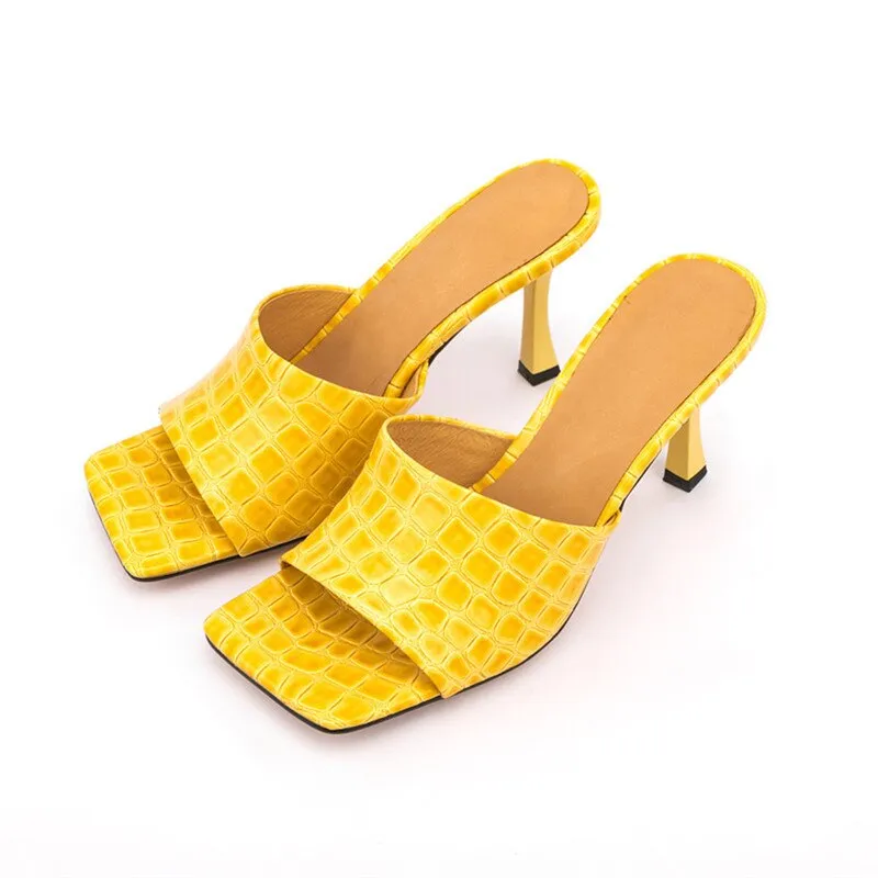 Pre Order:  Croc Square Toe Mule Sandals