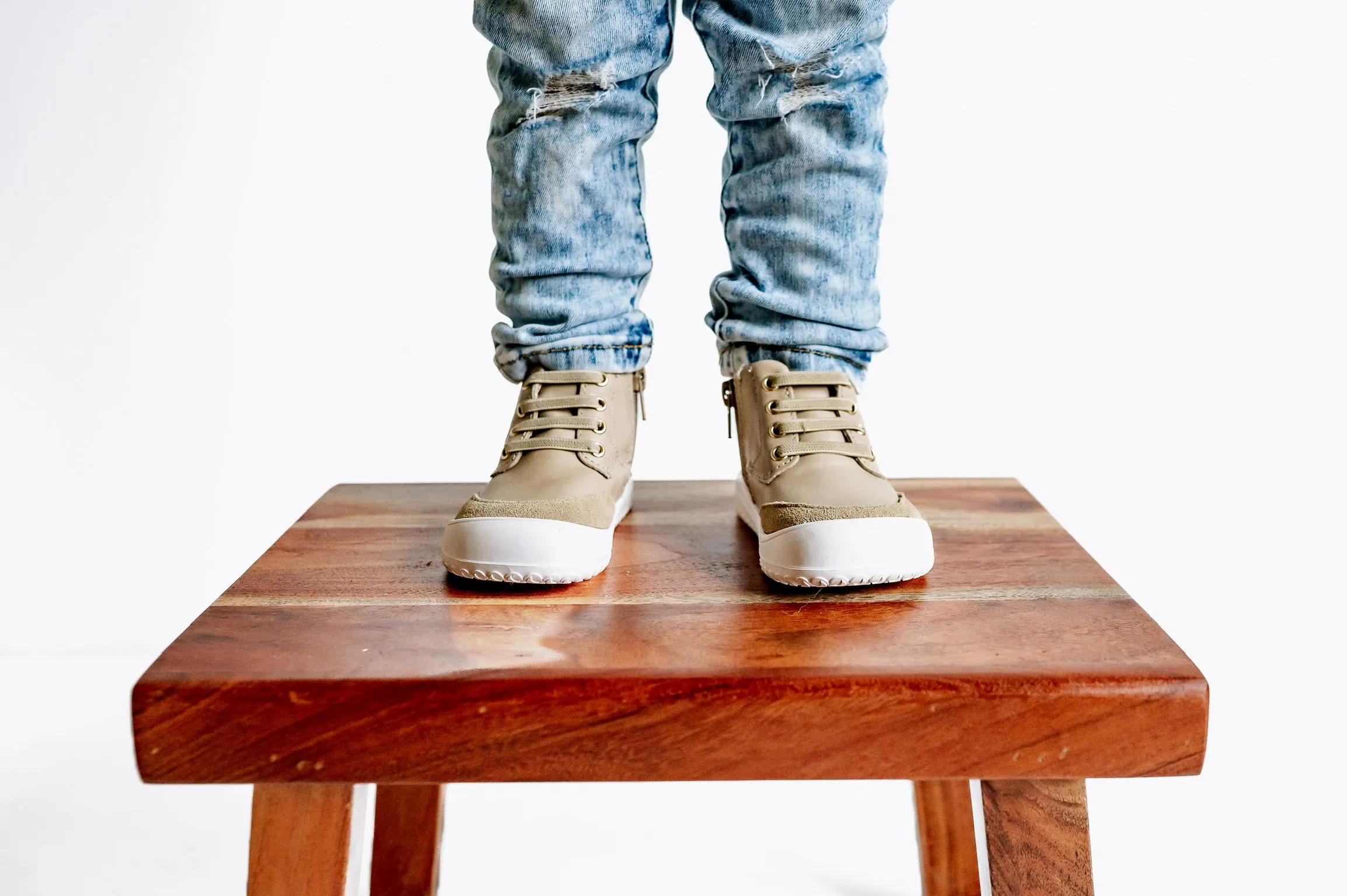 Pre-Order Play Perfect Beige High Top {Premium Leather}