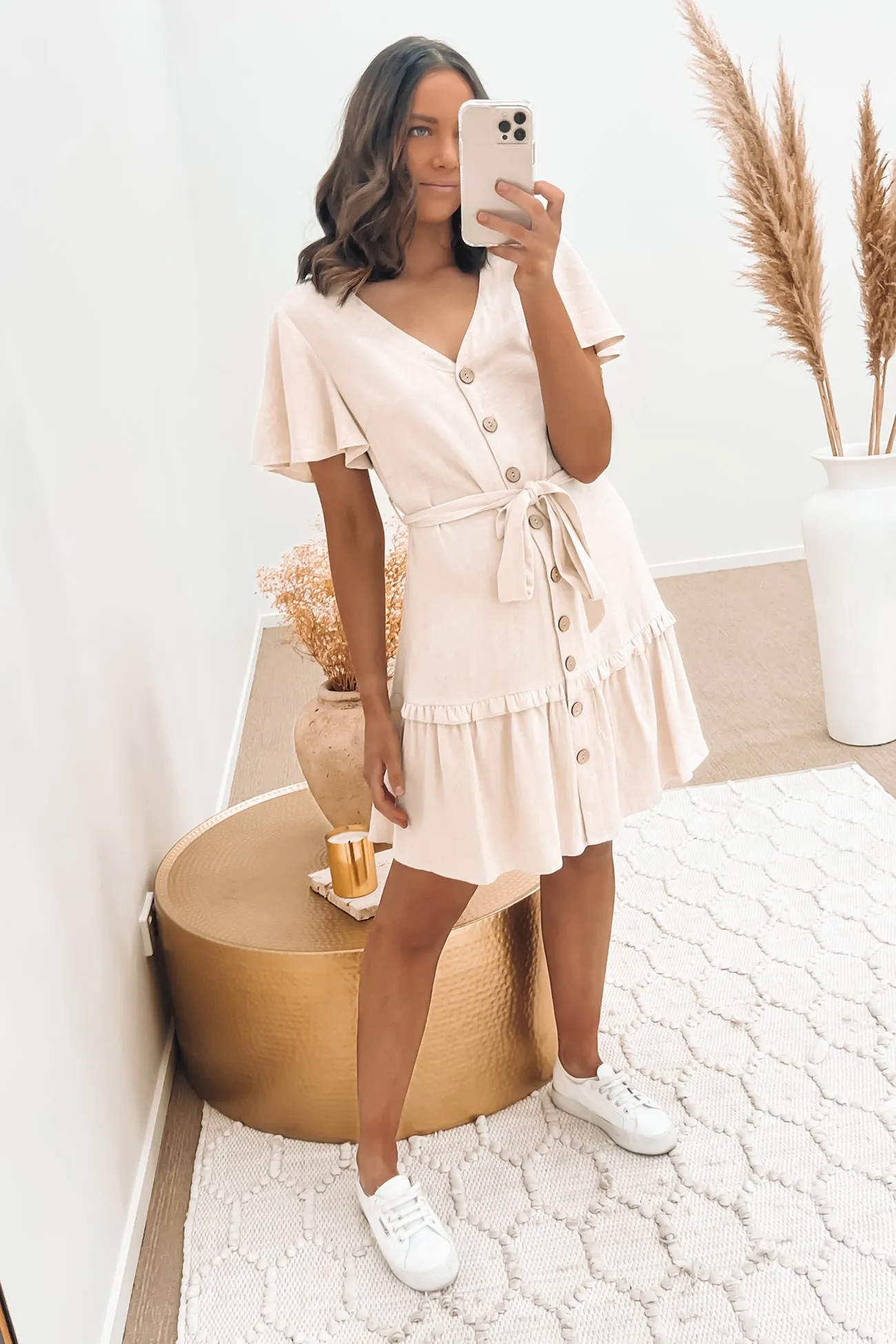 Preston Mini Dress Beige