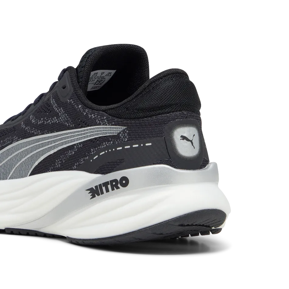 Puma Magnify Nitro 2 Women's Running Shoes in PUMA Black/White/Silver AW24