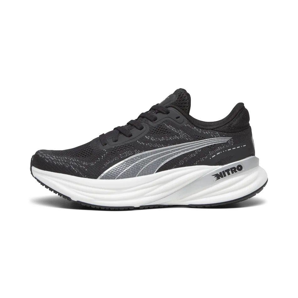 Puma Magnify Nitro 2 Women's Running Shoes in PUMA Black/White/Silver AW24