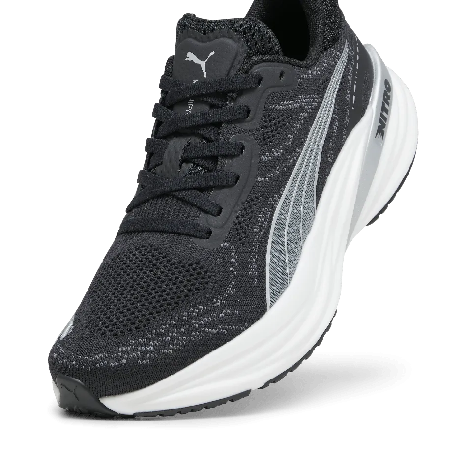 Puma Magnify Nitro 2 Women's Running Shoes in PUMA Black/White/Silver AW24