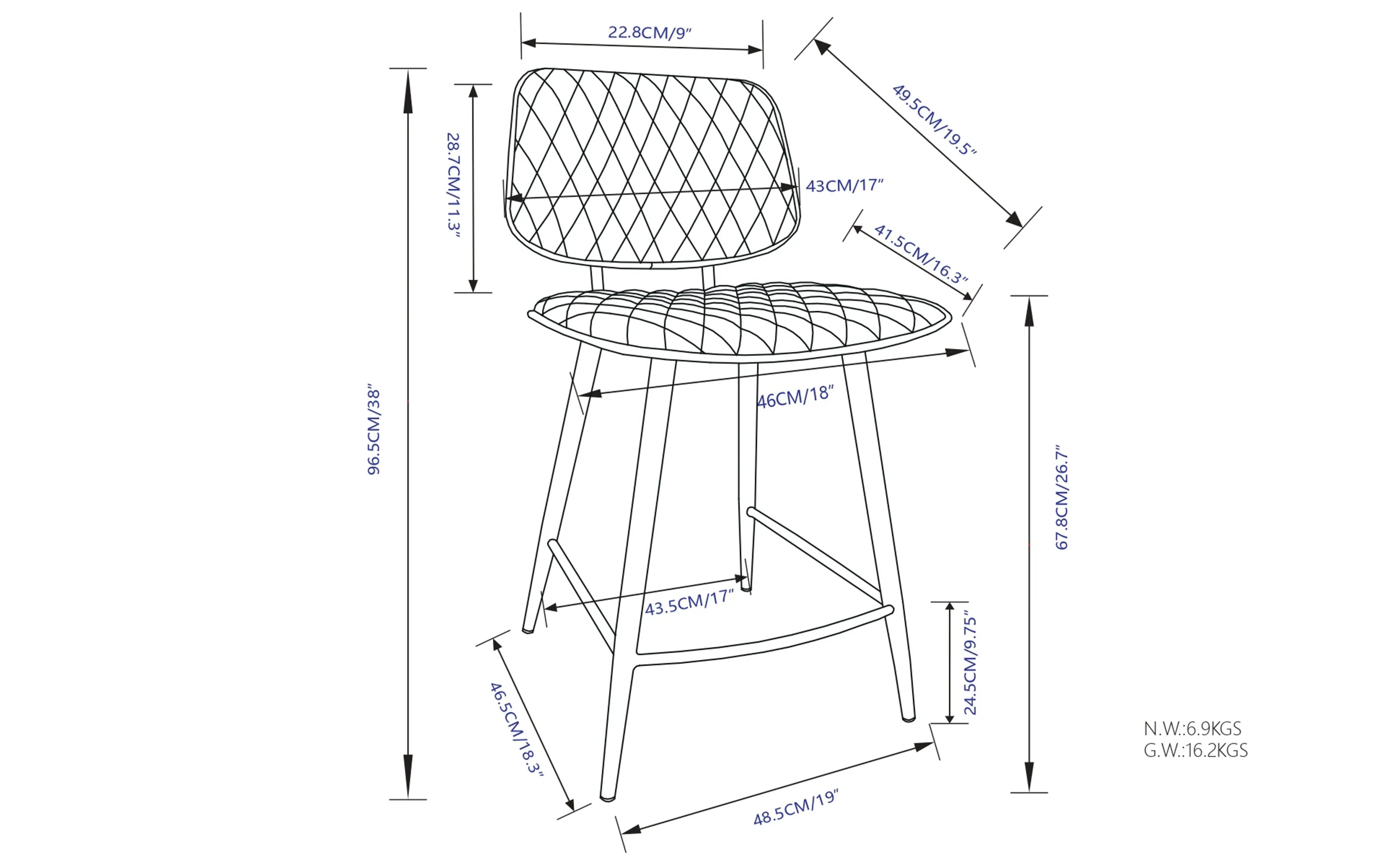 Raya Counter Height Stool (Set of 2)