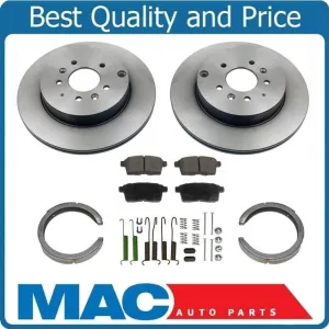 Rear Rotors Rear Pads Parking Brake Shoes & Hardware Kit for Mazda CX-9 07-15