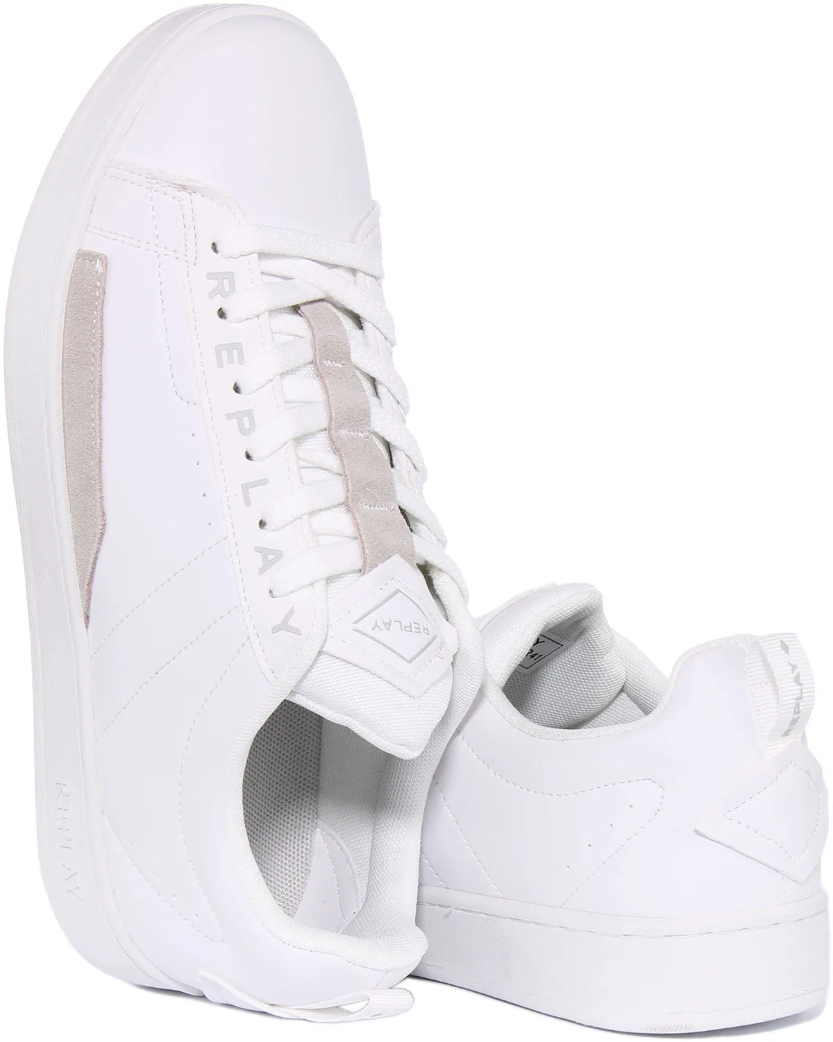 Replay Smash Base In White For Men