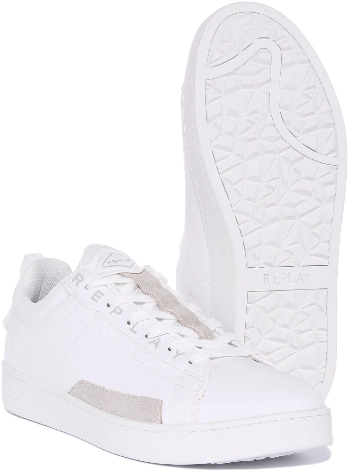 Replay Smash Base In White For Men