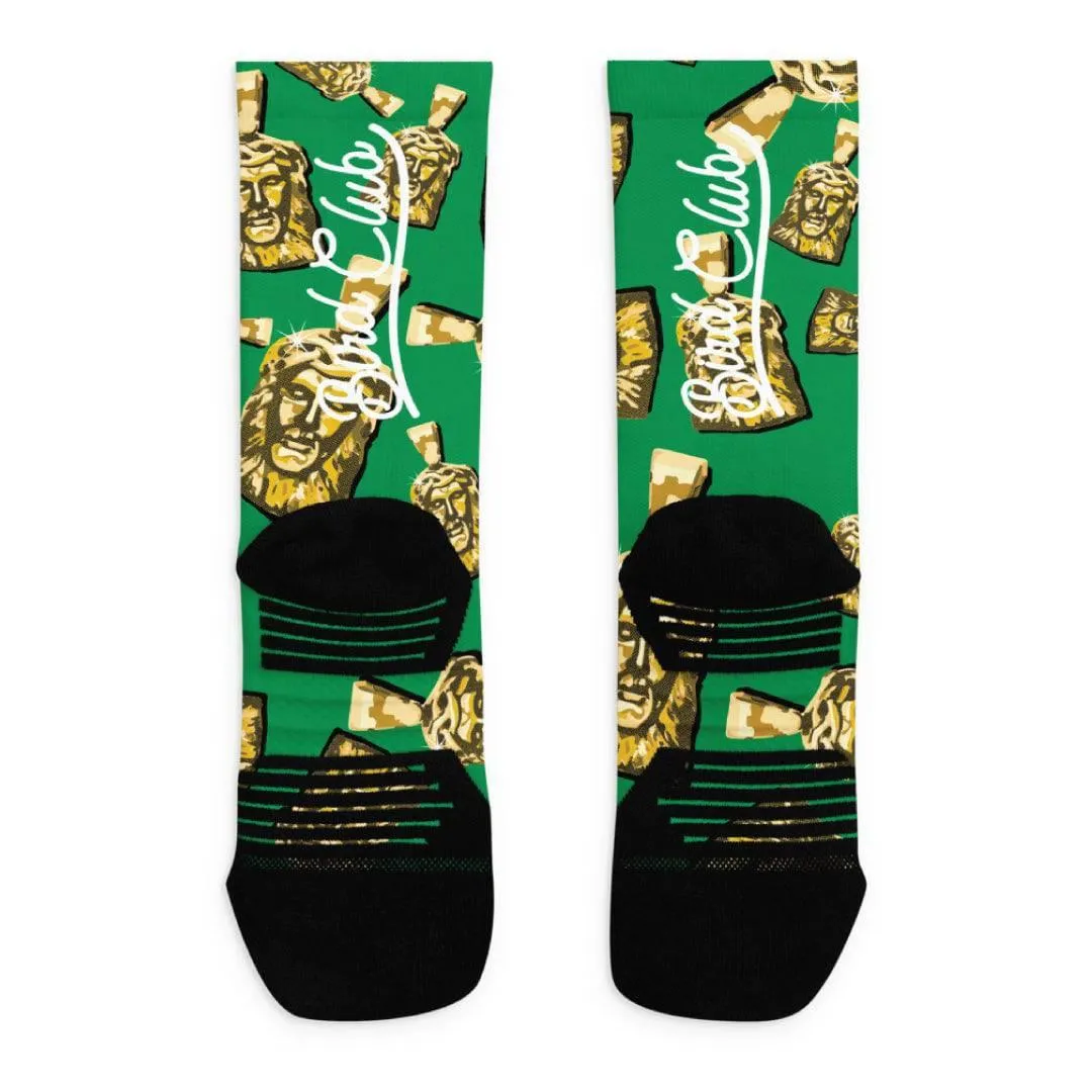 Retro 3 Pine Green Socks