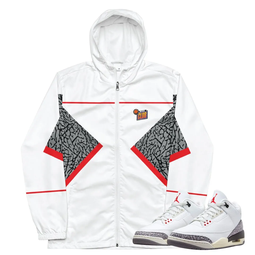 Retro 3 White Cement Wind Breaker