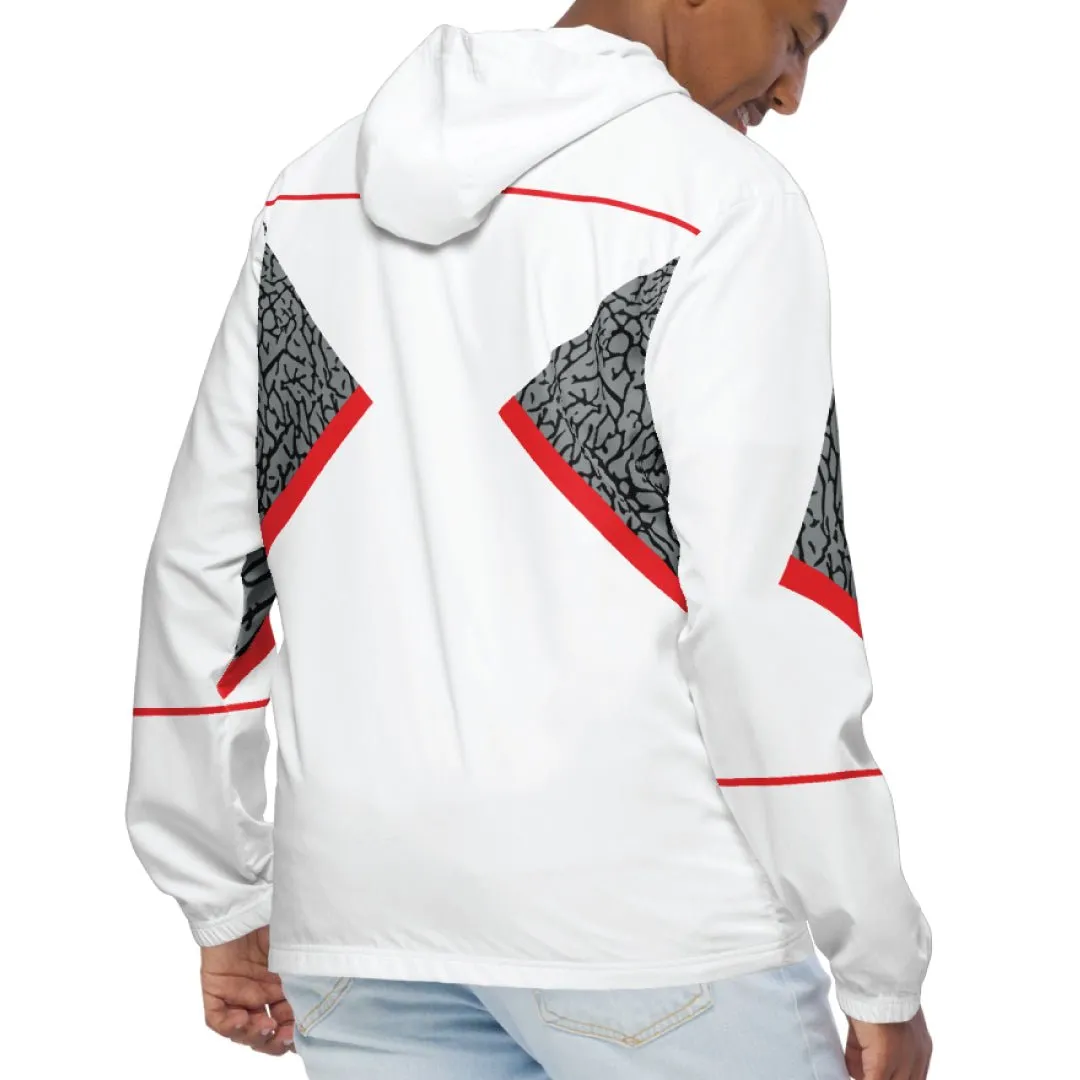 Retro 3 White Cement Wind Breaker