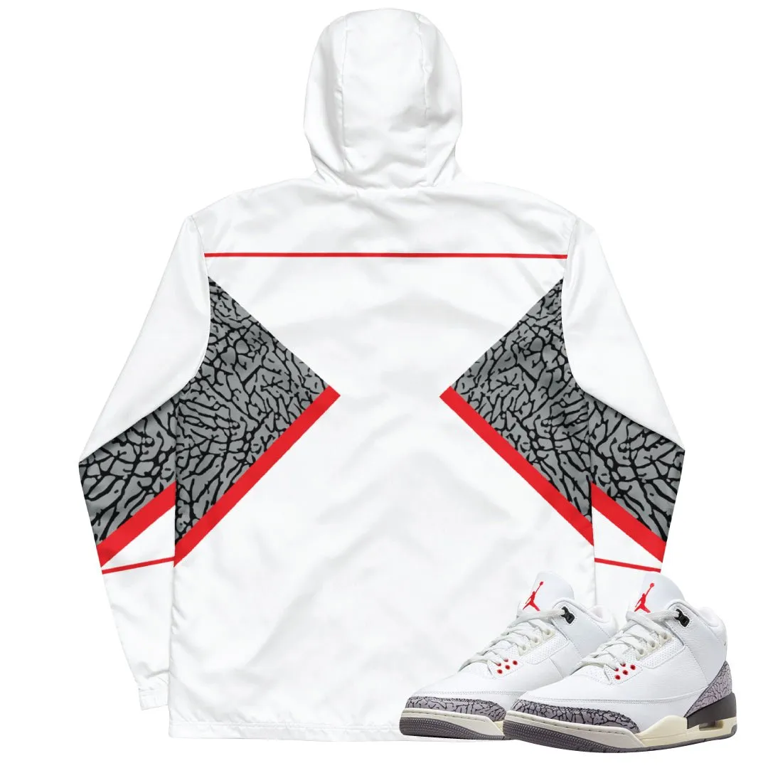 Retro 3 White Cement Wind Breaker