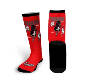 Retro 4 Red Thunder Fly Kicks Socks