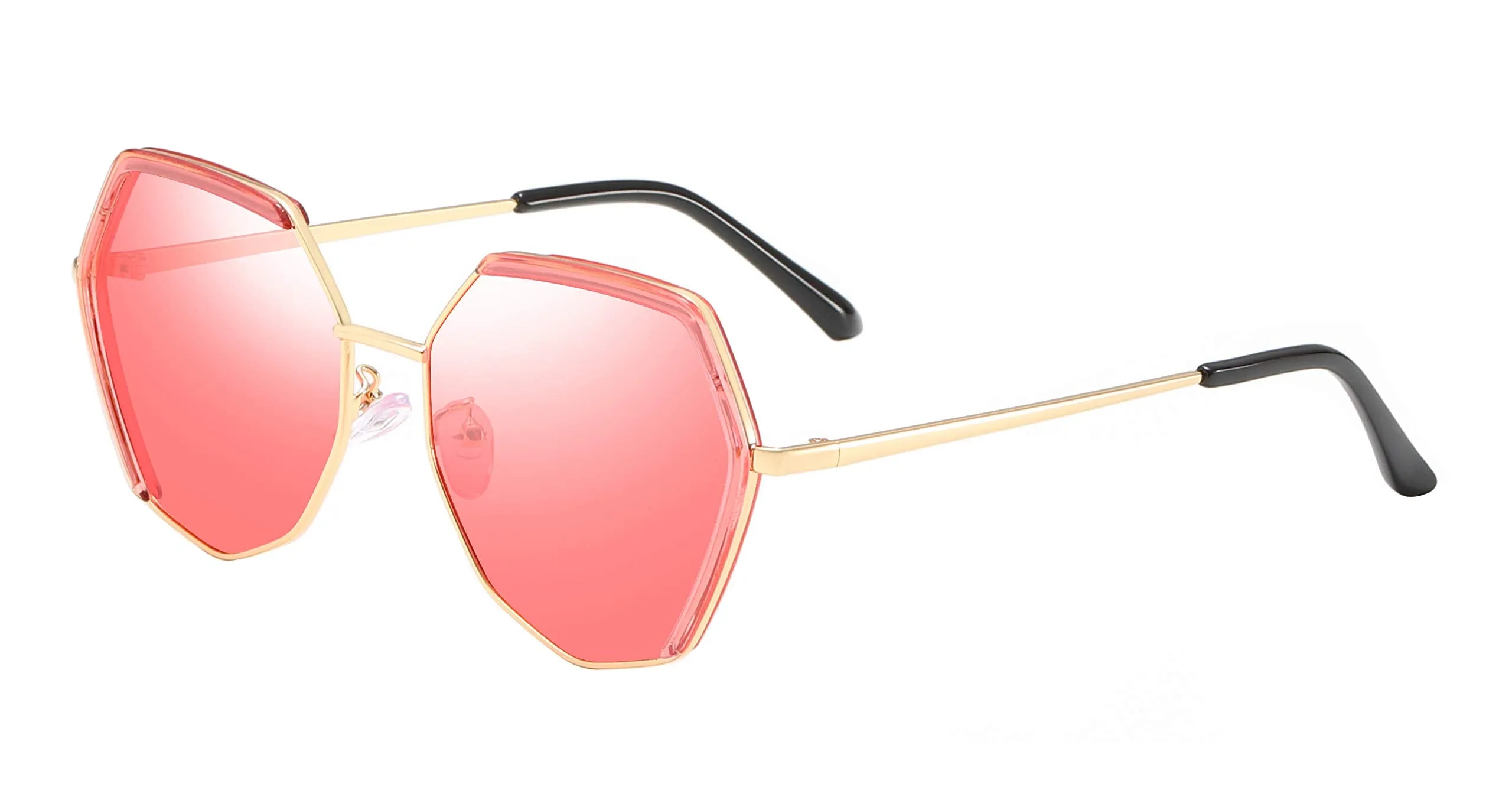 Retro Vintage Polygon Sunglasses for Women Metal Frame Shades